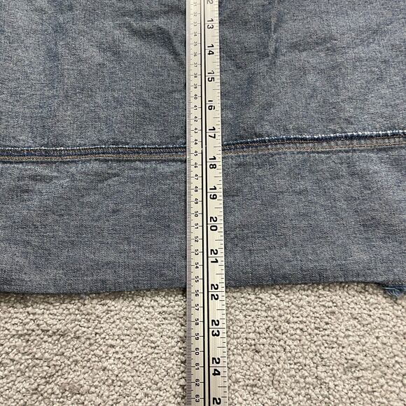 Mountain Lake Denim Jean Jacket Womens Petite Large Button Down Embroidered Boho - Picture 13 of 13